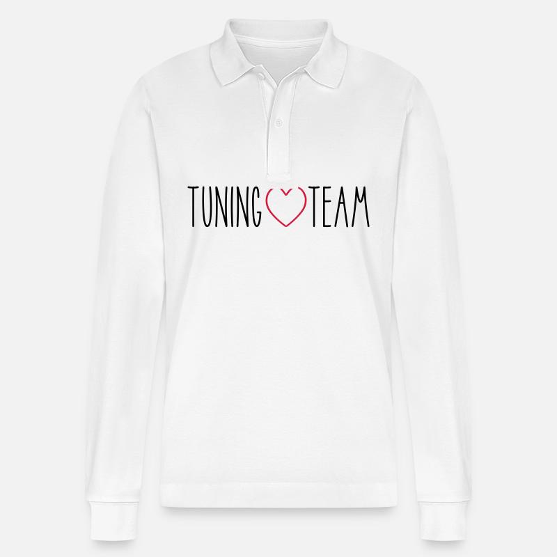 Tuning Team Herz - Stanley/Stella Unisex Bio-Langarm-Poloshirt Prepster - Weiß