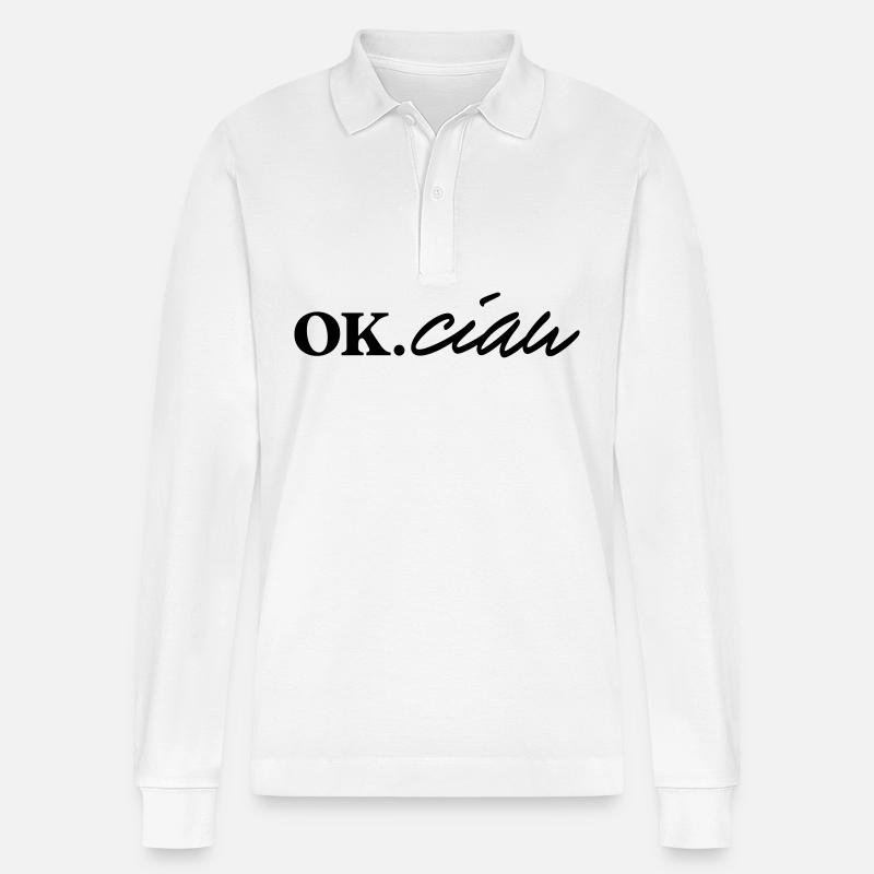 ok ciau - Stanley/Stella Unisex Bio-Langarm-Poloshirt Prepster - Weiß