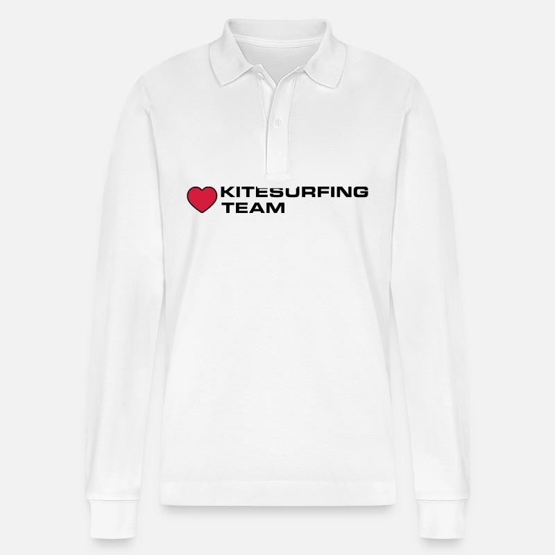 L’équipe de kitesurf Heart - Polo à manches longues bio PREPSTER Stanley/Stella Unisexe - blanc