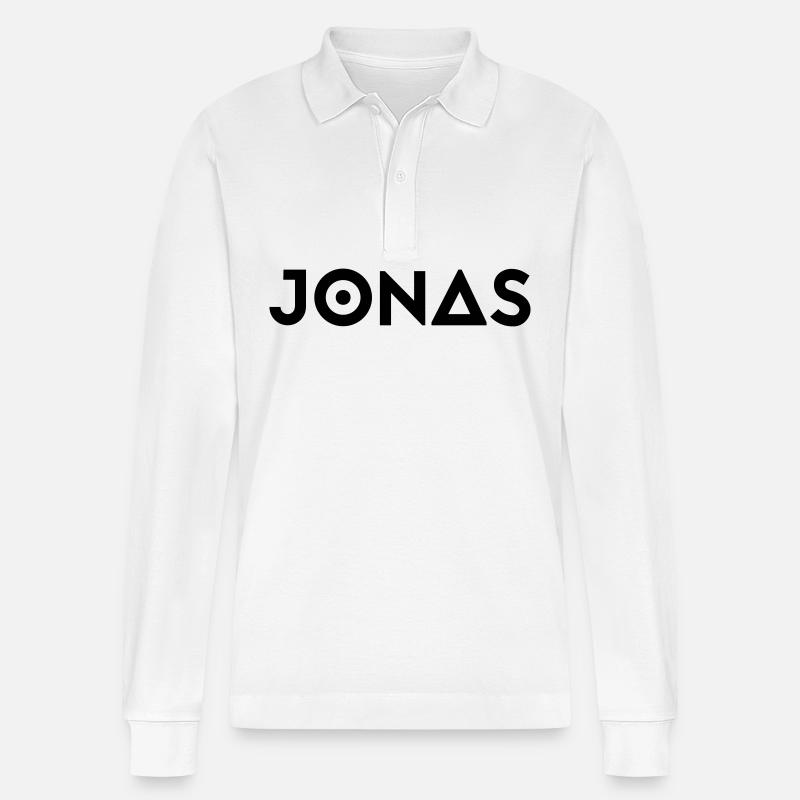Vorname Jonas - Stanley/Stella Unisex Bio-Langarm-Poloshirt Prepster - Weiß