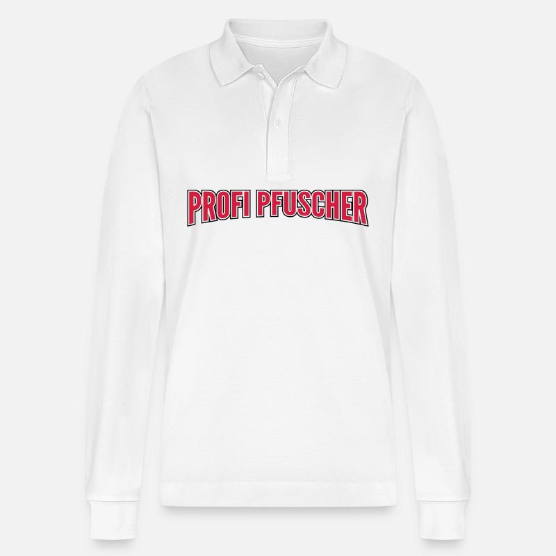 Profi Pfuscher - Stanley/Stella Unisex Bio-Langarm-Poloshirt Prepster - Weiß