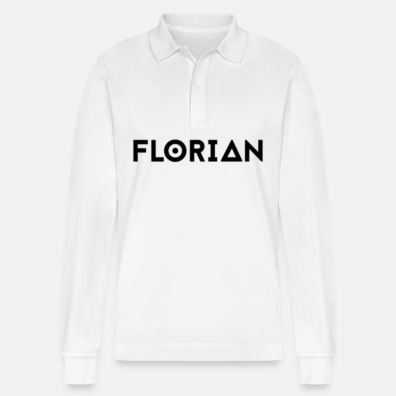 Vorname Florian - Stanley/Stella Unisex Bio-Langarm-Poloshirt Prepster - Weiß