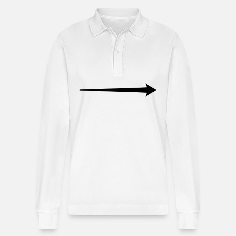 Pfeil Motiv - Stanley/Stella Unisex Bio-Langarm-Poloshirt Prepster - Weiß