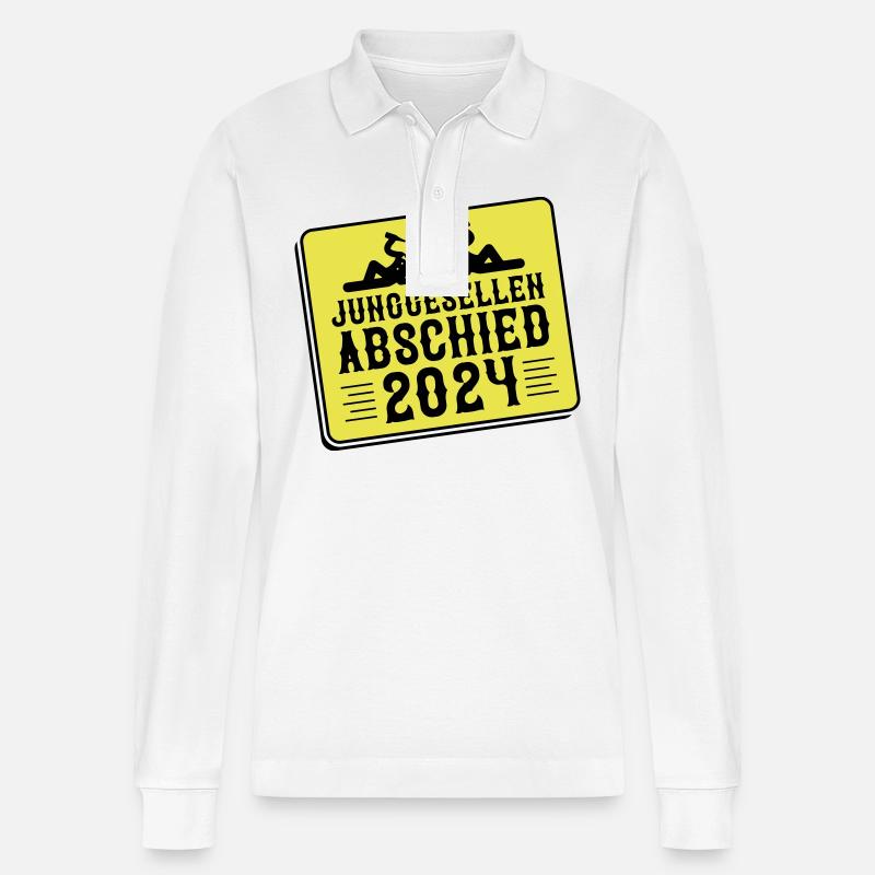 Junggesellen Abschied 2024 - Stanley/Stella Unisex Bio-Langarm-Poloshirt Prepster - Weiß