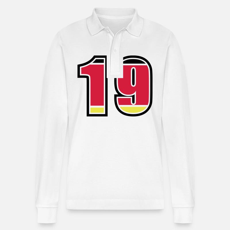 19 Numéro Allemagne Jersey - Polo à manches longues bio PREPSTER Stanley/Stella Unisexe - blanc