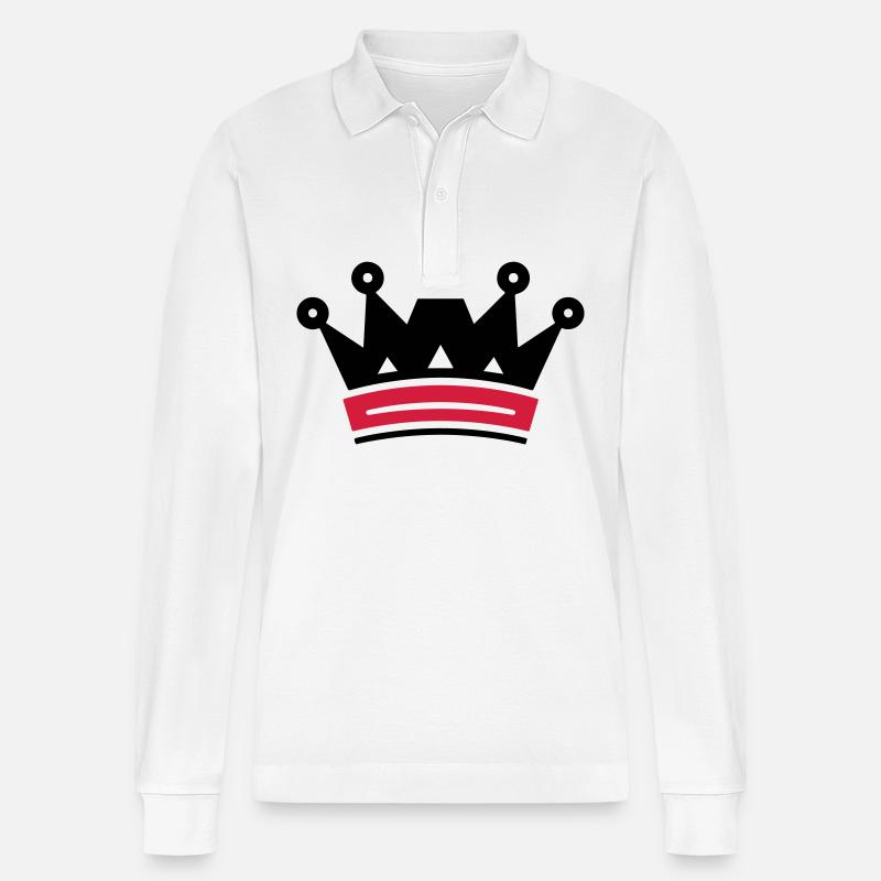 Symbole de la couronne - Polo à manches longues bio PREPSTER Stanley/Stella Unisexe - blanc