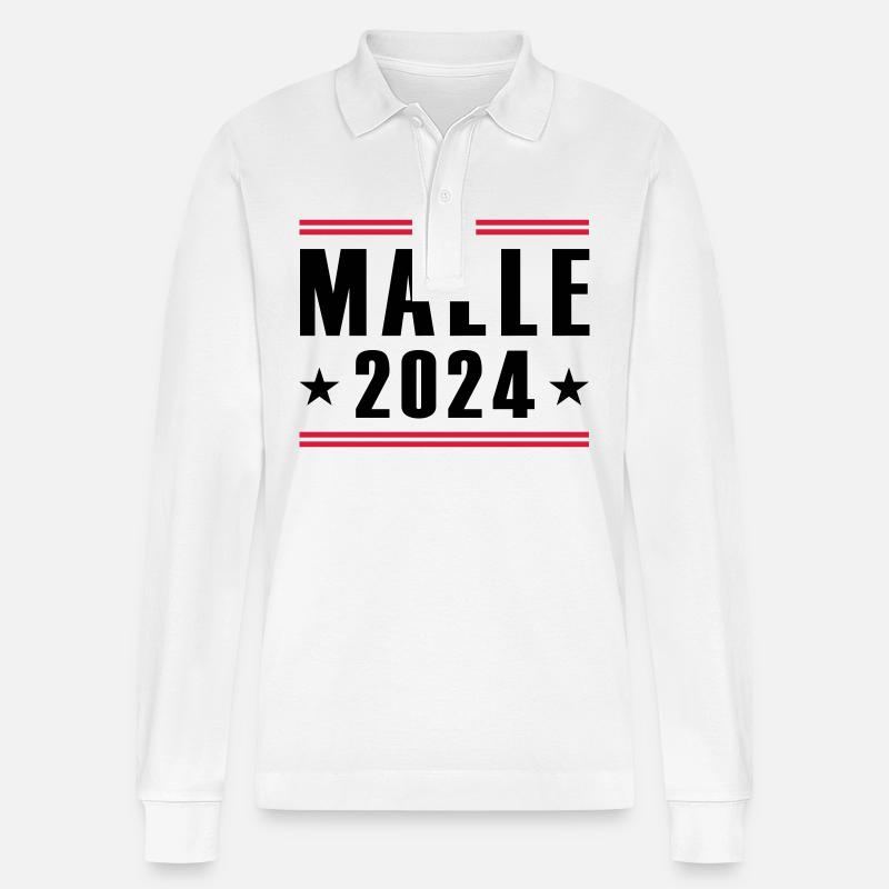 Malle 2024 - Stanley/Stella Unisex Bio-Langarm-Poloshirt Prepster - Weiß