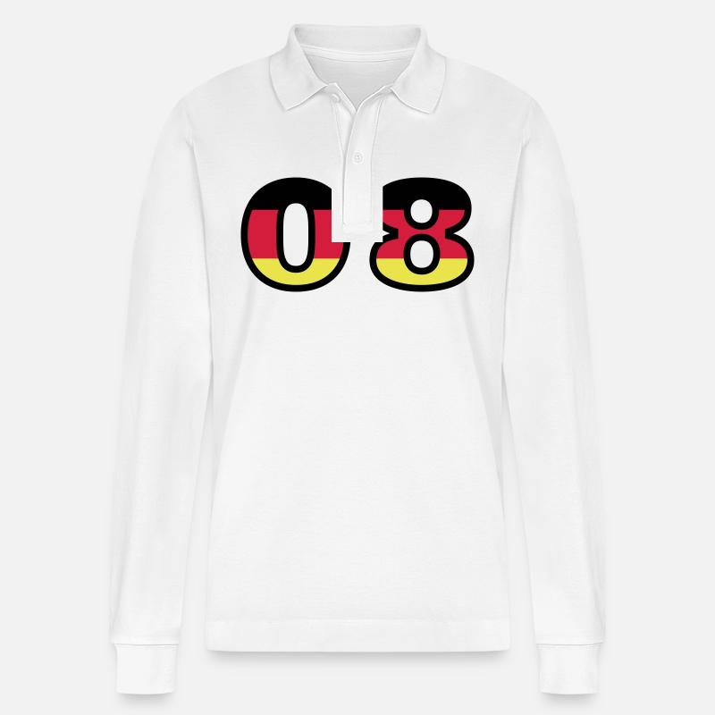 8 Numéro Allemagne Jersey - Polo à manches longues bio PREPSTER Stanley/Stella Unisexe - blanc