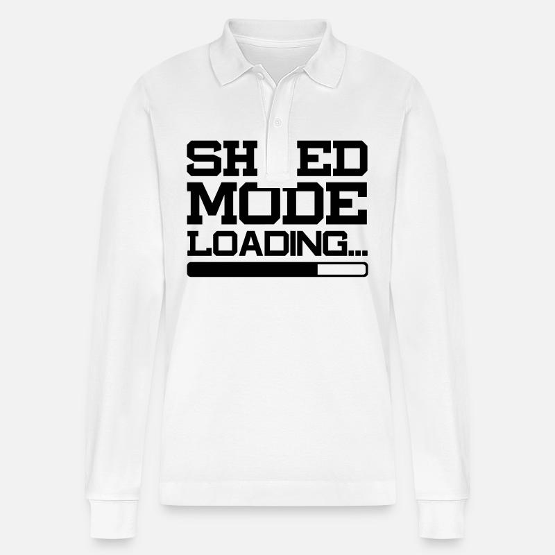 SHRED MODE LOADING - Stanley/Stella Unisex Bio-Langarm-Poloshirt Prepster - Weiß