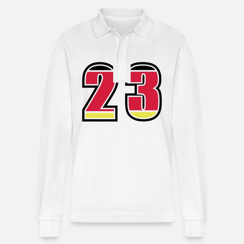 23 Numéro Allemagne Jersey - Polo à manches longues bio PREPSTER Stanley/Stella Unisexe - blanc