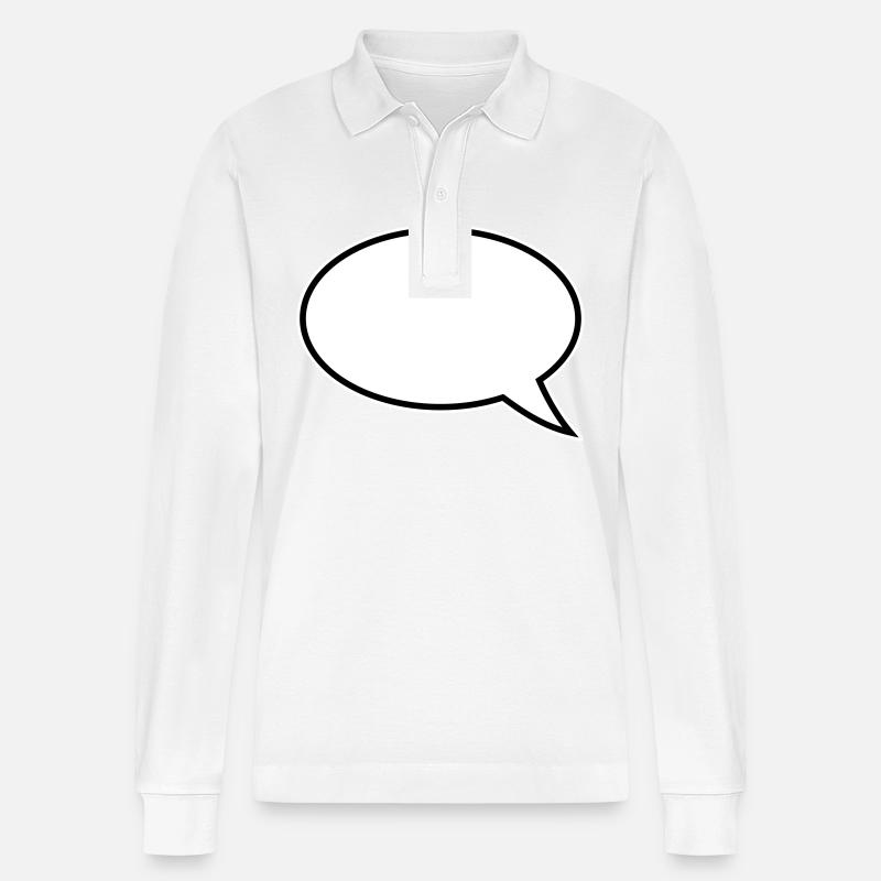 Sprechblase Design - Stanley/Stella Unisex Bio-Langarm-Poloshirt Prepster - Weiß