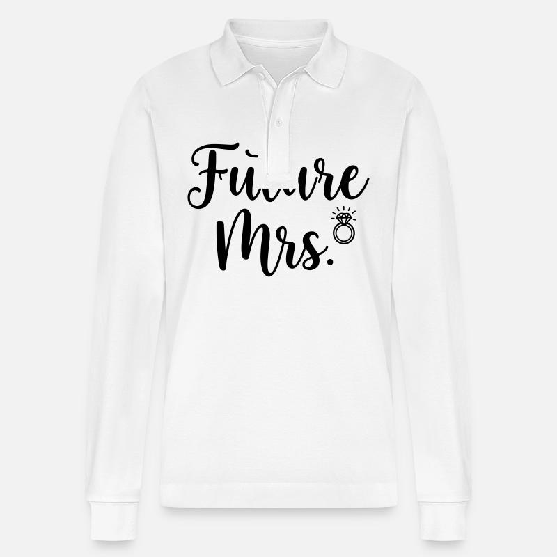 Future Mrs. Ring Bridal Design - Polo à manches longues bio PREPSTER Stanley/Stella Unisexe - blanc
