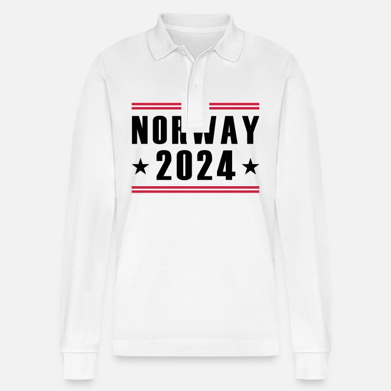 Norwegen 2024 - Stanley/Stella Unisex Bio-Langarm-Poloshirt Prepster - Weiß