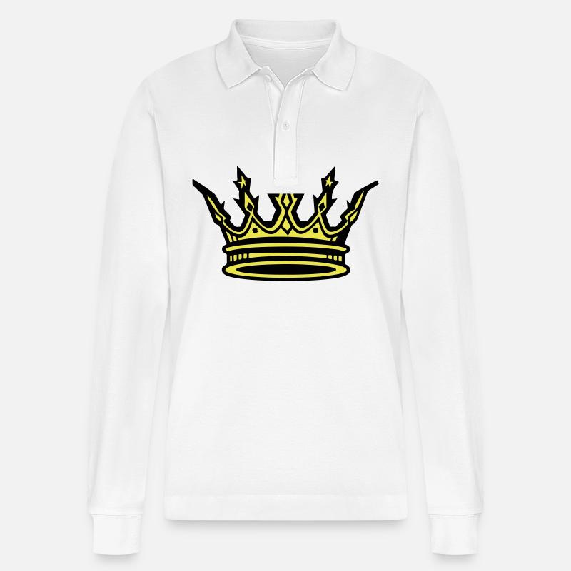 Krone King Symbol - Stanley/Stella Unisex Bio-Langarm-Poloshirt Prepster - Weiß