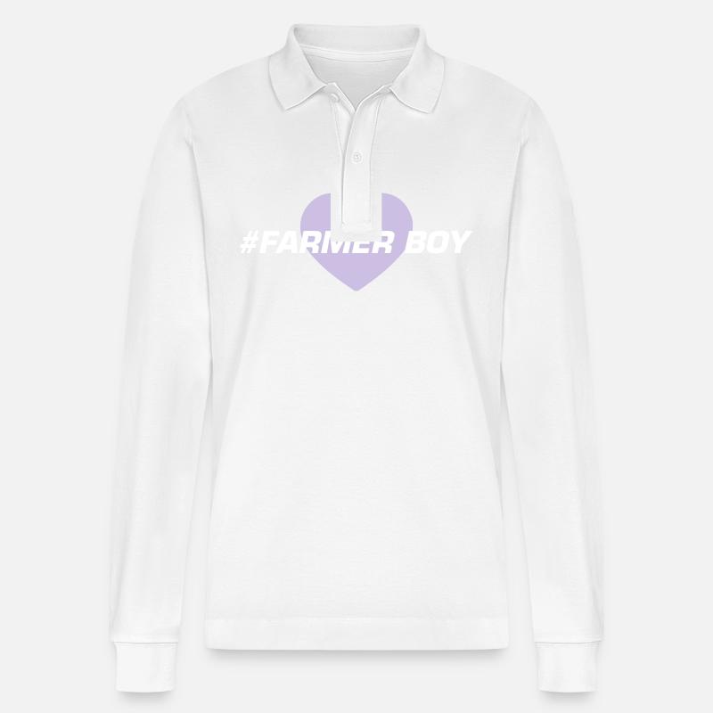 Fermier garçon coeur amour - Polo à manches longues bio PREPSTER Stanley/Stella Unisexe - blanc