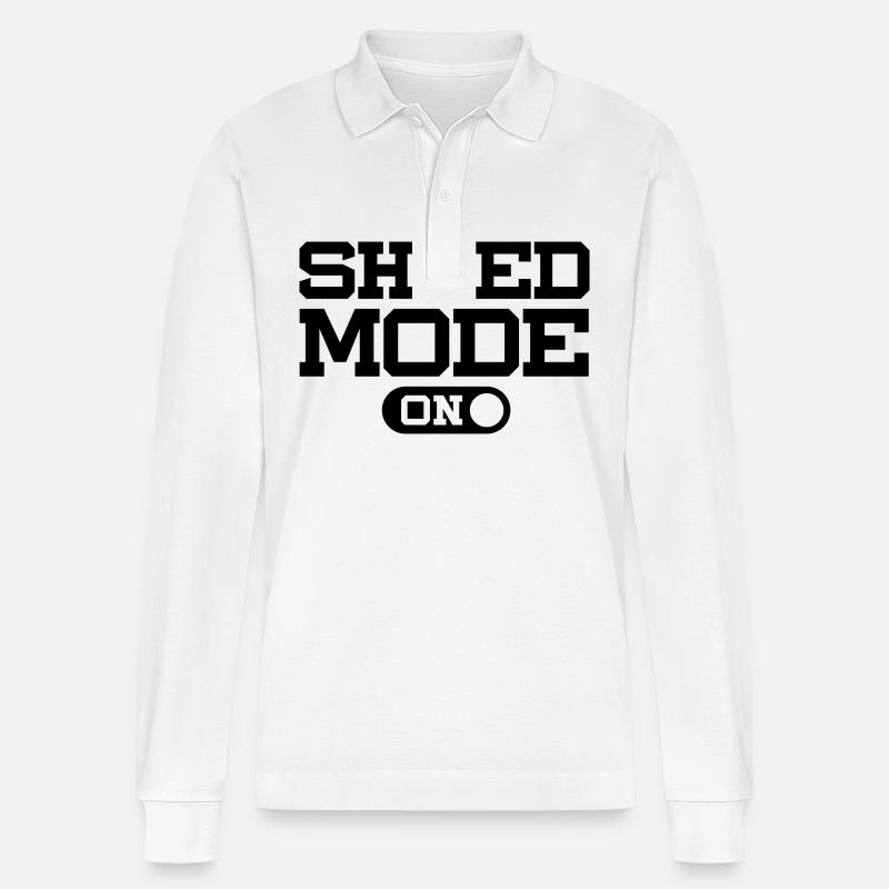 SHRED MODE ON - Stanley/Stella Unisex Bio-Langarm-Poloshirt Prepster - Weiß