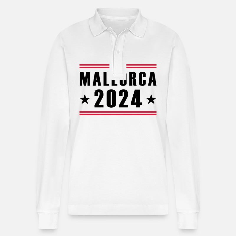 Majorque 2024 - Polo à manches longues bio PREPSTER Stanley/Stella Unisexe - blanc