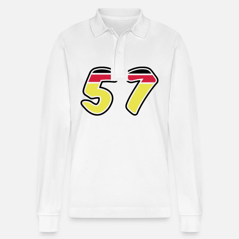 57 Symbole numérique Allemagne - Polo à manches longues bio PREPSTER Stanley/Stella Unisexe - blanc