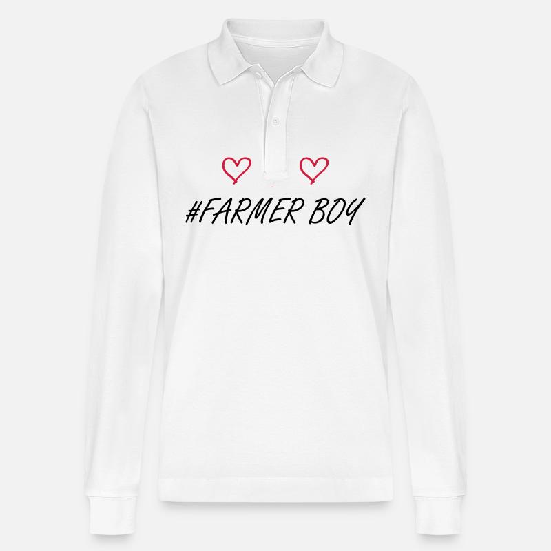Fermier garçon coeur amour - Polo à manches longues bio PREPSTER Stanley/Stella Unisexe - blanc