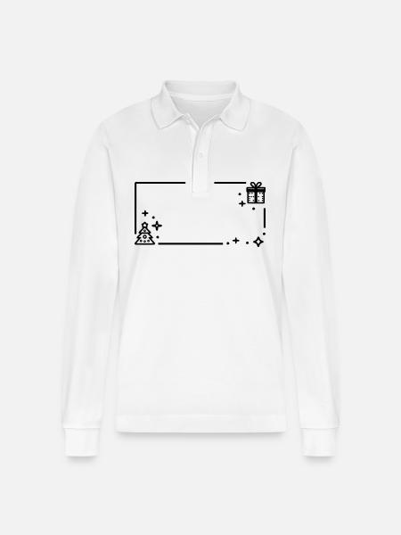 Christmas setting - Stanley/Stella Organic Unisex Long-Sleeved Polo Shirt Prepster - white