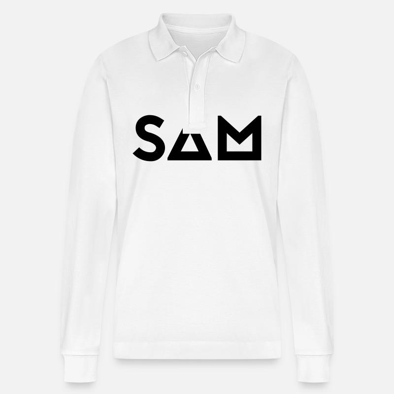 Vorname Samuel - Stanley/Stella Unisex Bio-Langarm-Poloshirt Prepster - Weiß