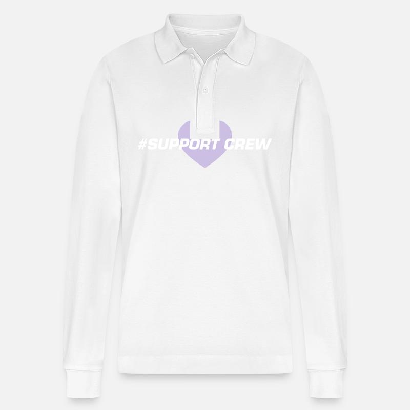 Support Crew Herz Liebe - Stanley/Stella Unisex Bio-Langarm-Poloshirt Prepster - Weiß