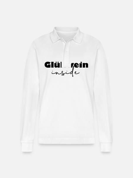 Mulled wine inside - Stanley/Stella Organic Unisex Long-Sleeved Polo Shirt Prepster - white