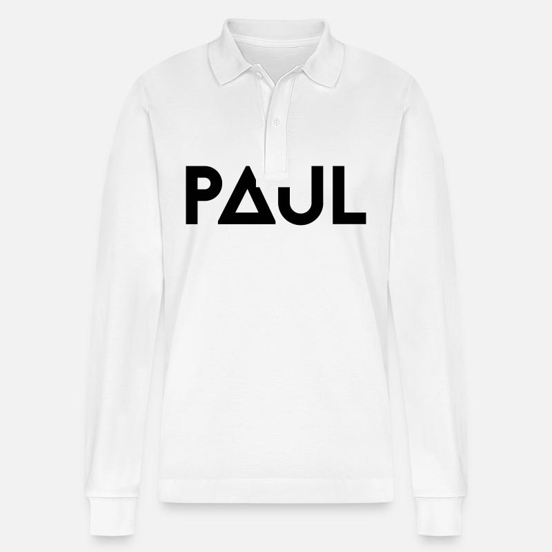 Vorname Paul - Stanley/Stella Unisex Bio-Langarm-Poloshirt Prepster - Weiß