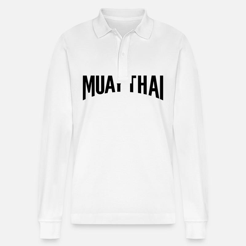 muay thai - Stanley/Stella Unisex Bio-Langarm-Poloshirt Prepster - Weiß
