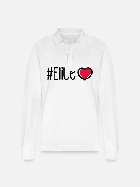 Elite Heart - Stanley/Stella Organic Unisex Long-Sleeved Polo Shirt Prepster - white