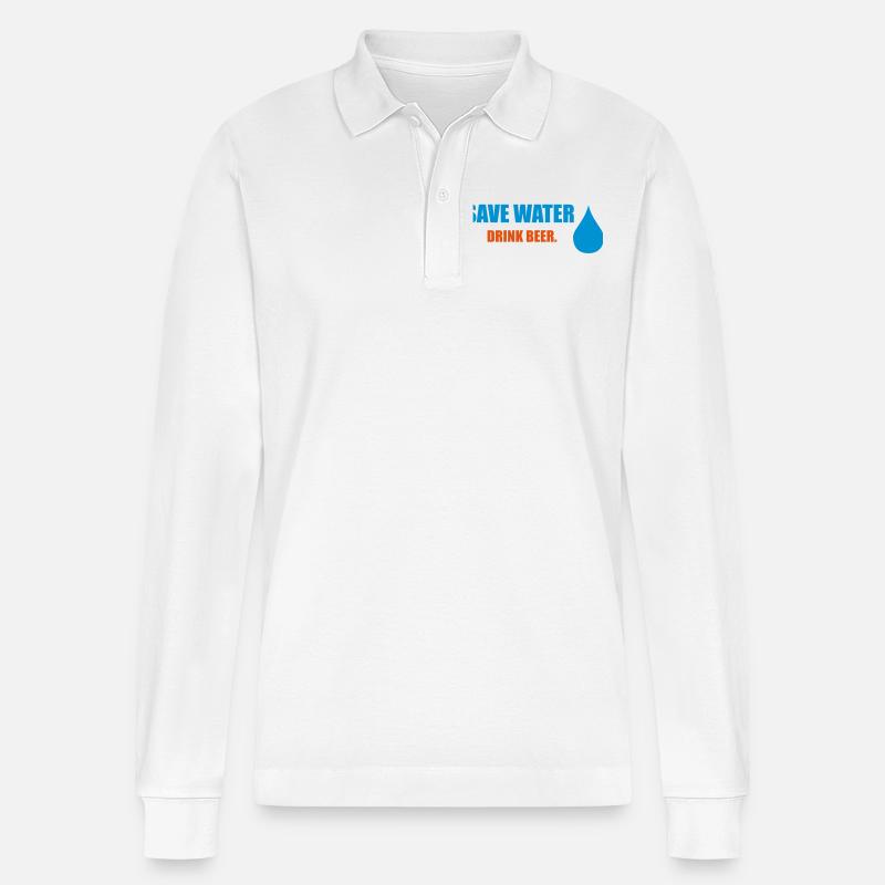 beer - Stanley/Stella Unisex Bio-Langarm-Poloshirt Prepster - Weiß