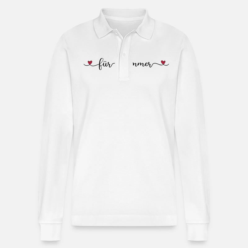 für immer - Stanley/Stella Unisex Bio-Langarm-Poloshirt Prepster - Weiß
