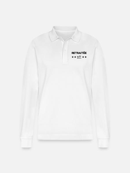 Retirement Retired Ruhestand Retraite Retraitée - Stanley/Stella Organic Unisex Long-Sleeved Polo Shirt Prepster - white