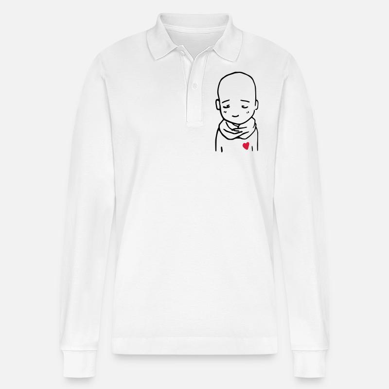 Schüchterner Junge - Stanley/Stella Unisex Bio-Langarm-Poloshirt Prepster - Weiß
