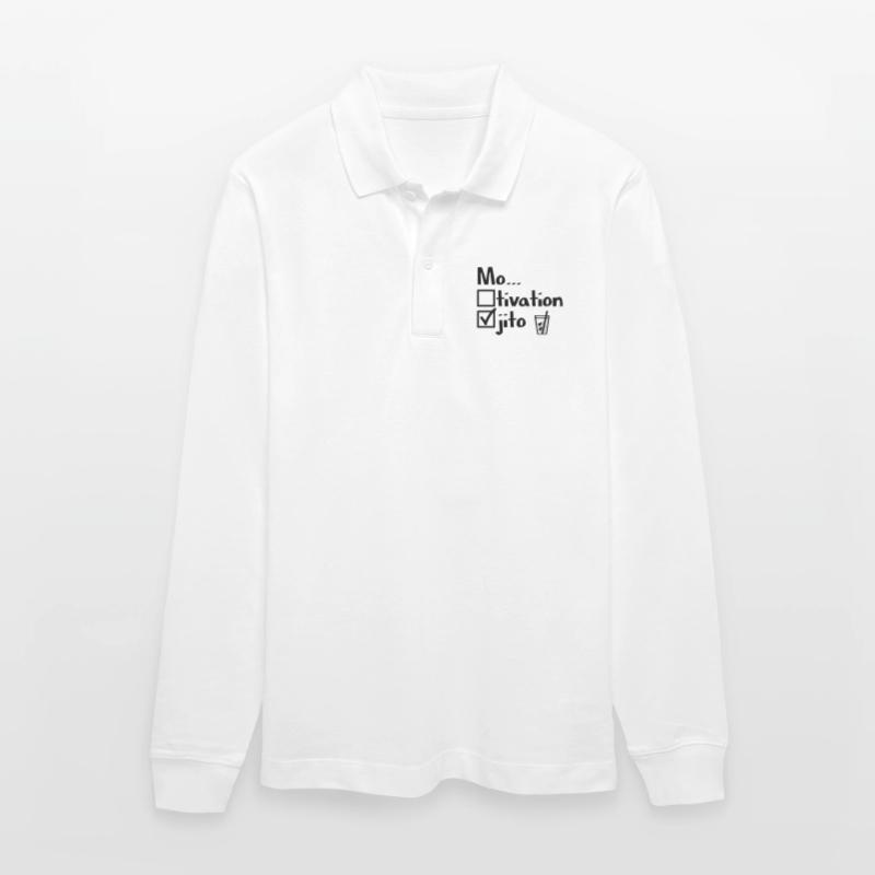 Motivation oder Mojito? Stanley/Stella Unisex Bio-Langarm-Poloshirt Prepster