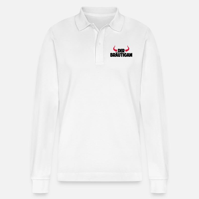 der bräutigam 1 2c - Stanley/Stella Unisex Bio-Langarm-Poloshirt Prepster - Weiß