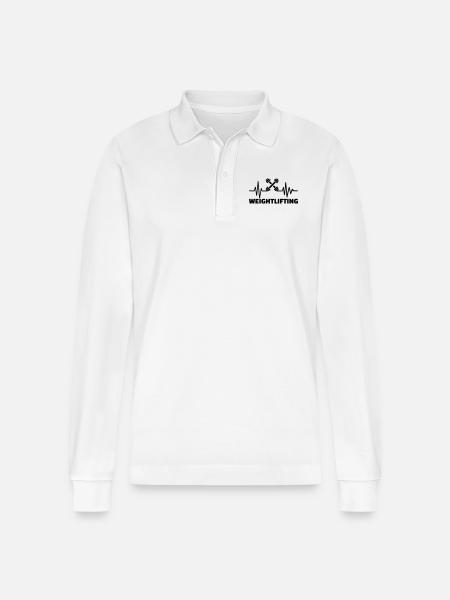 Weightlifting - Stanley/Stella Organic Unisex Long-Sleeved Polo Shirt Prepster - white