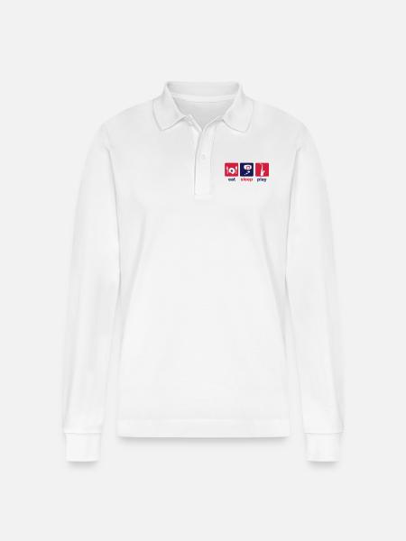 saxophone - Stanley/Stella Organic Unisex Long-Sleeved Polo Shirt Prepster - white