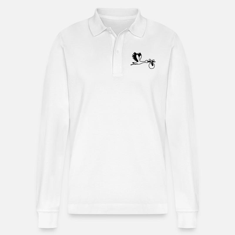 Storch - Stanley/Stella Unisex Bio-Langarm-Poloshirt Prepster - Weiß