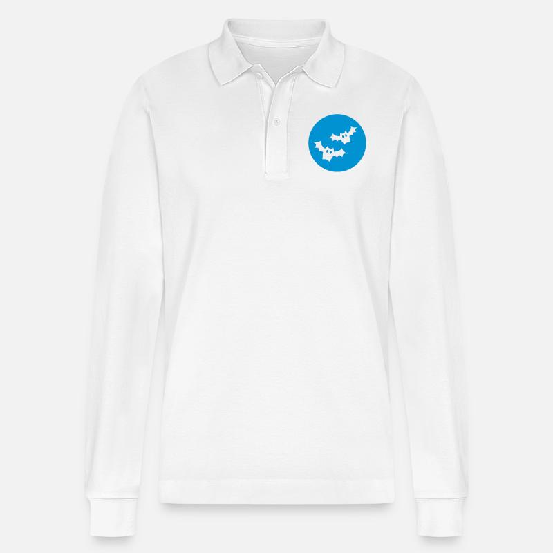 Fledermäuse - Stanley/Stella Unisex Bio-Langarm-Poloshirt Prepster - Weiß