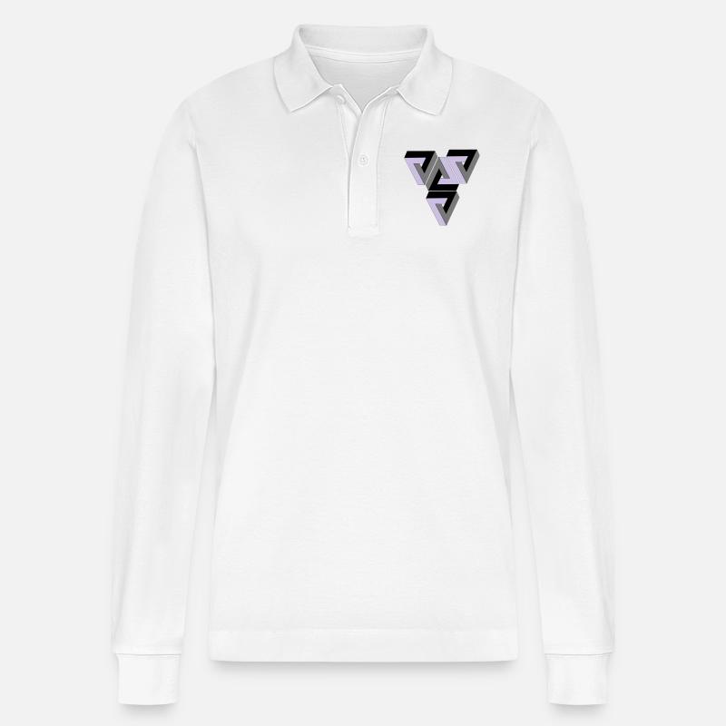 Penrose Triangle - Stanley/Stella Unisex Bio-Langarm-Poloshirt Prepster - Weiß