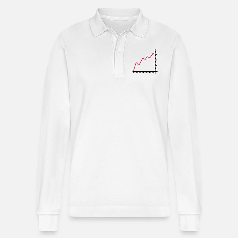 Diagramm - Stanley/Stella Unisex Bio-Langarm-Poloshirt Prepster - Weiß