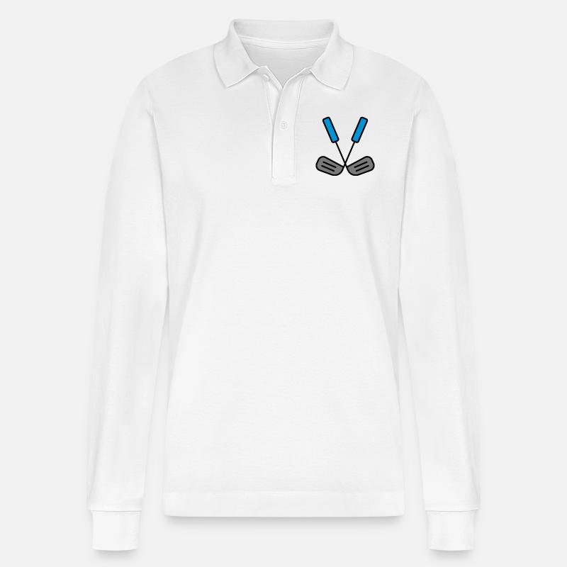 Golfschläger - Stanley/Stella Unisex Bio-Langarm-Poloshirt Prepster - Weiß