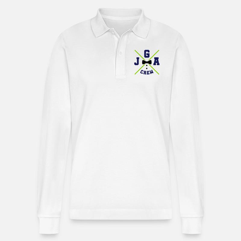 jga crew - Stanley/Stella Unisex Bio-Langarm-Poloshirt Prepster - Weiß