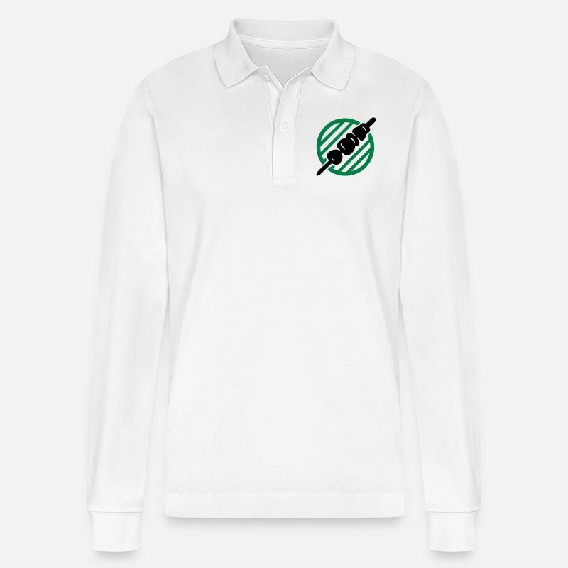 Kebab Grillen - Stanley/Stella Unisex Bio-Langarm-Poloshirt Prepster - Weiß