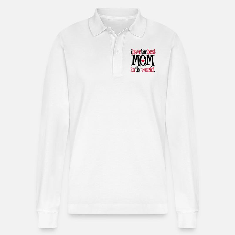 Best Mom - Stanley/Stella Unisex Bio-Langarm-Poloshirt Prepster - Weiß