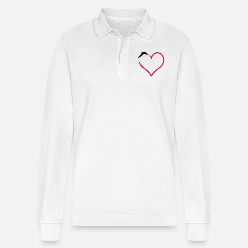 Kunstspringen - Stanley/Stella Unisex Bio-Langarm-Poloshirt Prepster - Weiß