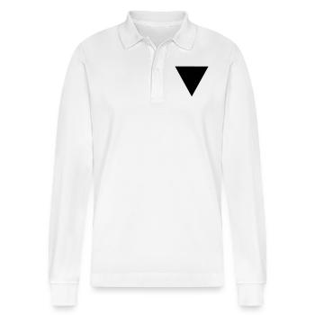 Triangle - Stanley/Stella Organic Unisex Long-Sleeved Polo Shirt Prepster - white - Front - Anna (173cm) & Nico (186cm)