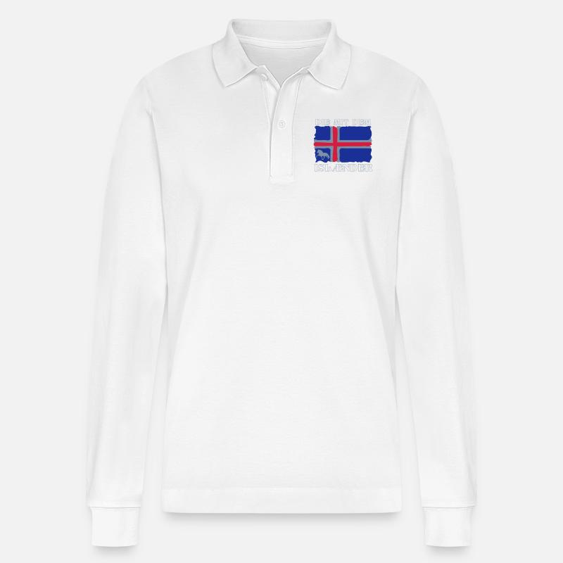 Die mit dem Isländer - Stanley/Stella Unisex Bio-Langarm-Poloshirt Prepster - Weiß