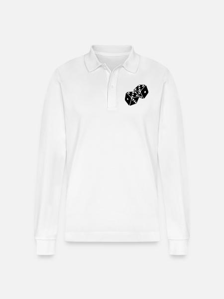Dice 5er Pash - Five-piece - Stanley/Stella Organic Unisex Long-Sleeved Polo Shirt Prepster - white